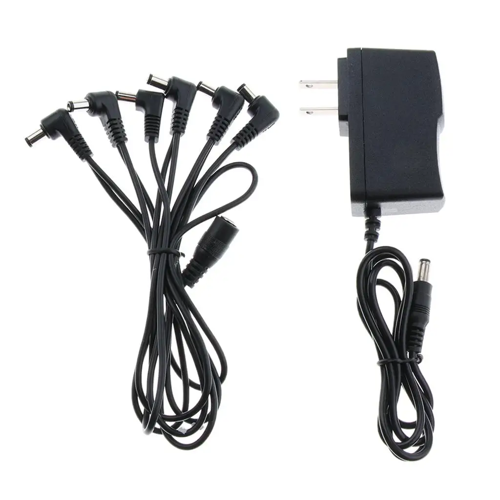 Black 1 to 6 Way Guitar Effects Power Supply Cable for Electric Guitar Bass Parts