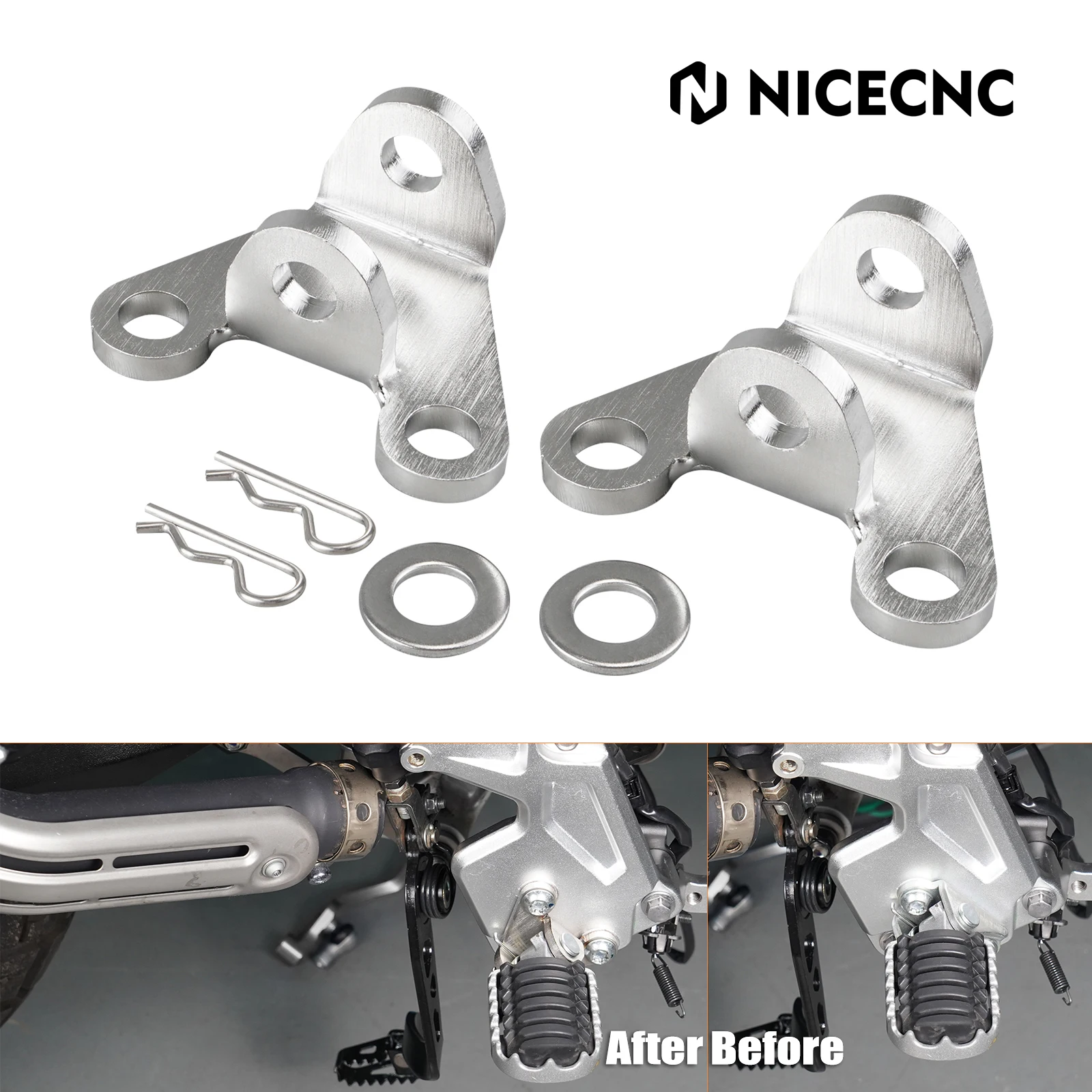 

For 2019-2024 Yamaha Tenere 700 Footpegs Lowering Brackets 20mm Lower Footrests Bracket for Yamaha Tenere 700 Rally 2020-2024