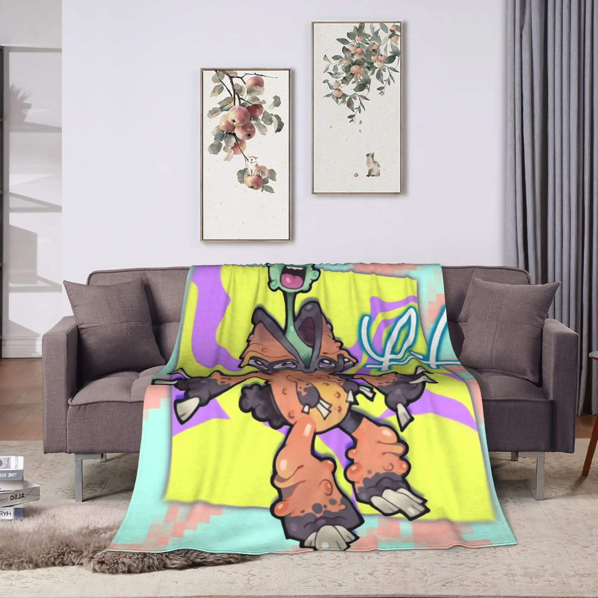 YOOREEK My Singing Monsters Warm Blanket  Decorative Plush Throw Blanket Novelty Bedroom Flannel Bedspread Sofa Bed Cover