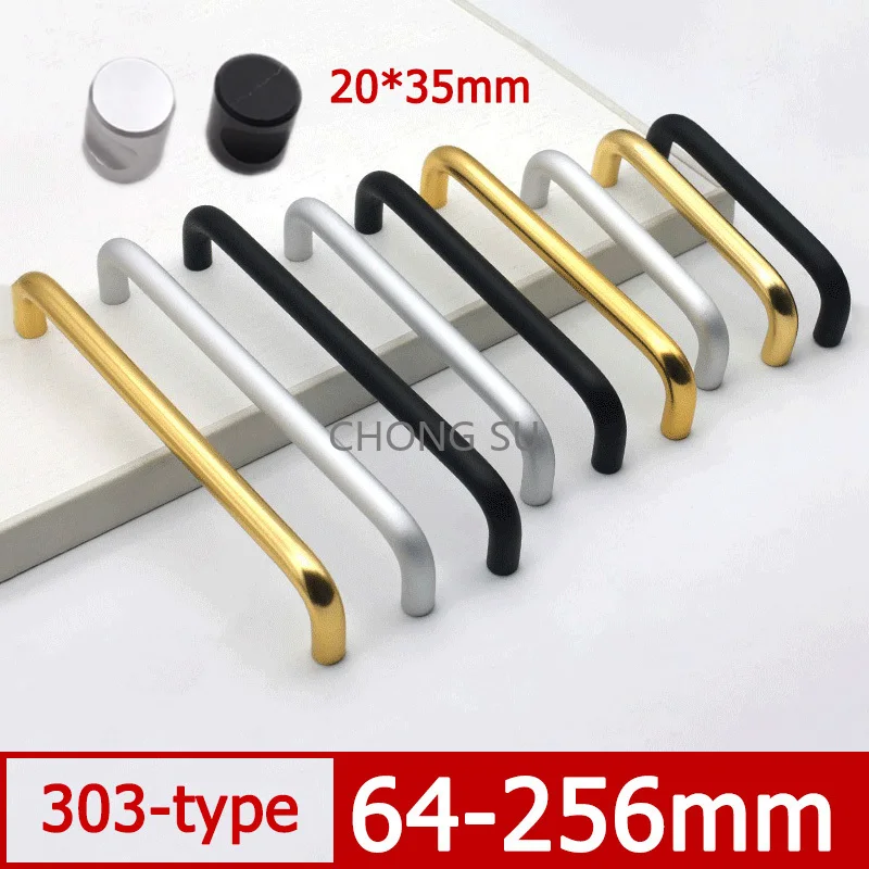 

2pcs Length 64 96 128 160 192 256mm 303-Type Cabinet Handles Kitchen Door Handle Drawer Knob Aluminum Alloy Wardrobe Door Handle