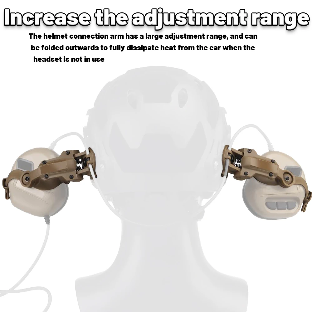 Tactical Helmet ARC Rail Adapter for M31/M32 Headsets, Airsoft Headset Helmet Bracket Kit, Hunting Rotation Headphones Holder