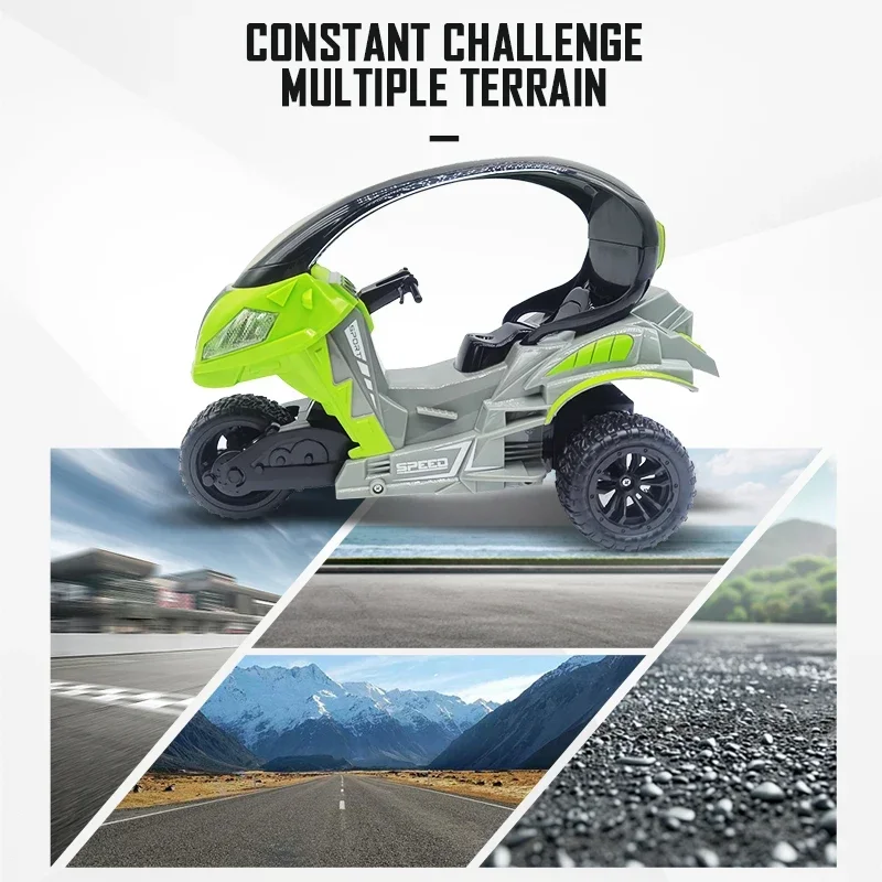 Elettrico RC Moto Auto Spray RC Stunt Toys Telecomando Drift Stunt Motocicletta a tre ruote con luci a LED per regali per bambini