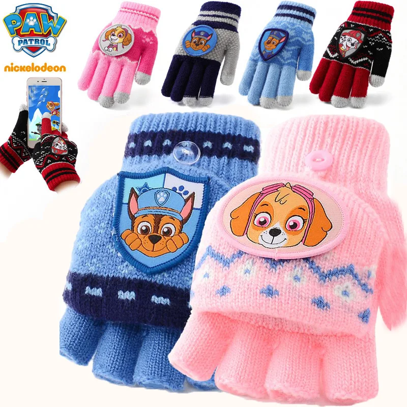 Genuine Paw Patrol Winter KIDS Glove Chase Marshall Skye Everest Rubble Zuma Rocky Ryder Action Figure Juguetes Children Toy