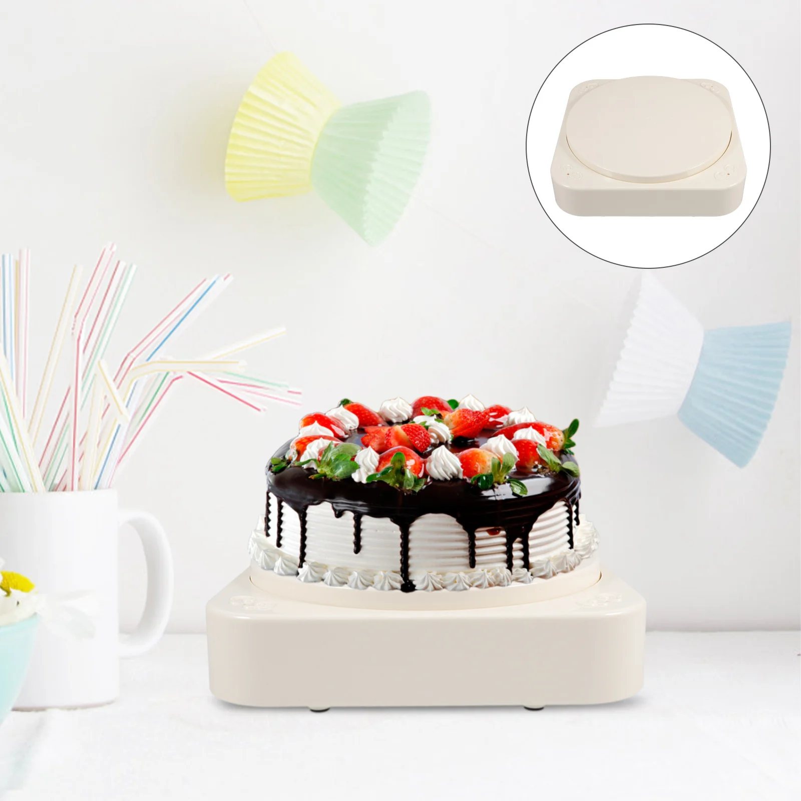 

Automatic Rotating Cupcake Stand Stylish Dessert Display Rack Cake Base Wedding Party Display Rotating Cupcake Stand