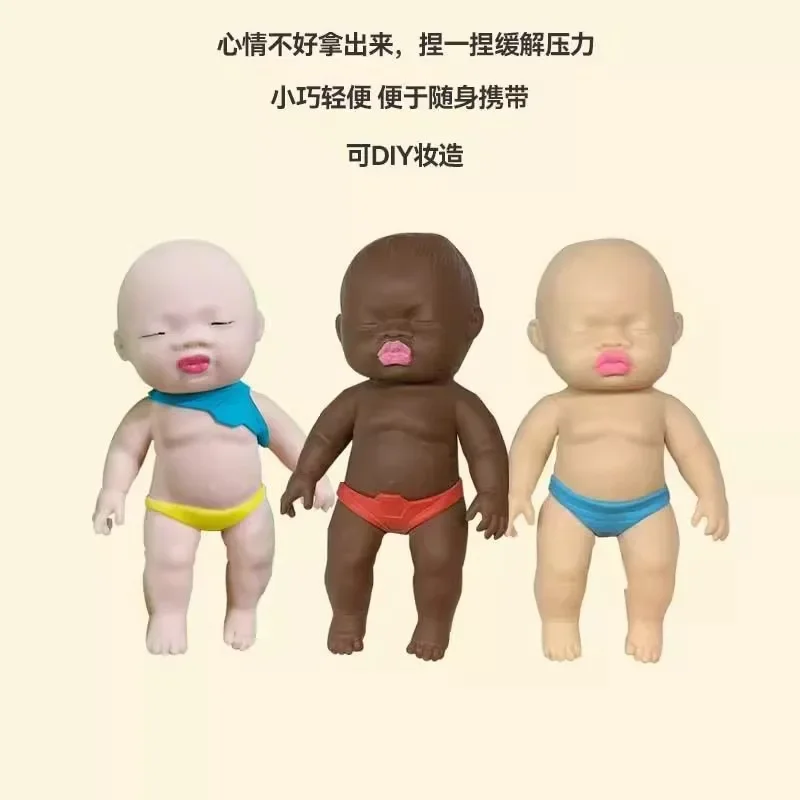 Squishy Stress Relief Toy Natasha Cartoon Figure Black Decompression Fidget Sensory 3D Collectible Kawaii Desk Accessory Doll