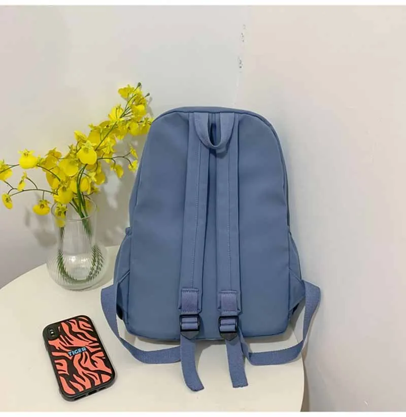 Mochila feminina mochila masculina alta escola estudante mochila ins pequeno fresco e simples estilo moda sacos de cor sólida