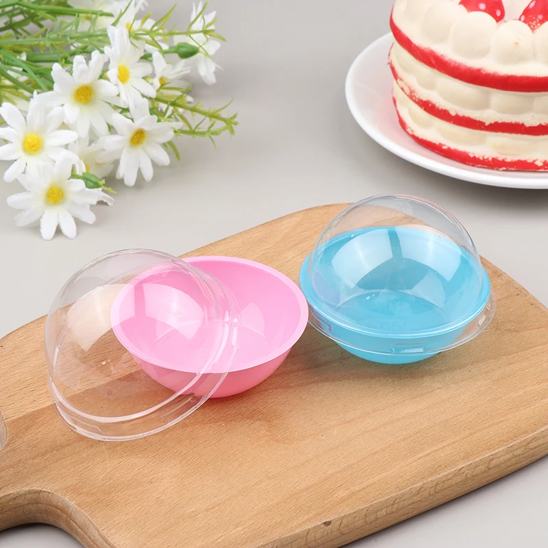 10Pcs Round Plastic Cake Box Packaging Egg-Yolk Puff Mooncake Container Transparent Packing Box With Lid Party Decoration