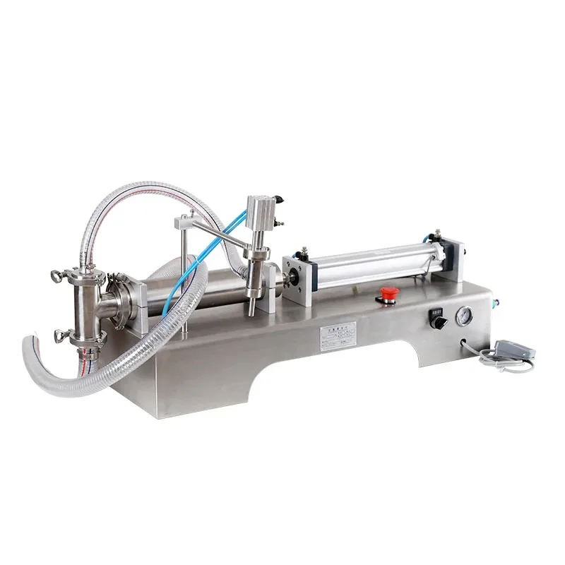 Single head quantitative filling machine horizontal pneumatic filling liquid rotary valve filling packaging