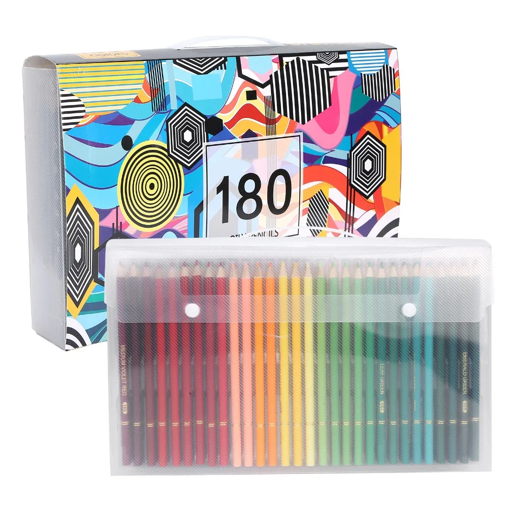 180 Colors Soft Lead Core Colored Pencils High Color Saturation Easy Blending Art Pencils Rich Color Painting Pencils