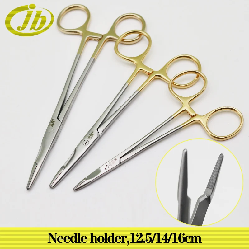 Nadel halter 12,5 cm edelstahl chirurgische betriebs instrument schere mit nadel 14cm 16cm