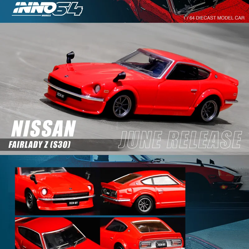 

INNO 1/64 NISSAN FAIRLADY Z S30 Red Die-cast Alloy Car Model Collection Display Gifts