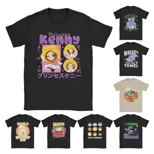 Camiseta de princesa Kenny de dibujos animados de South-Parks Kawaii, camisetas divertidas de algodón para hombre, camiseta de manga corta con cuello redondo, ropa de talla grande