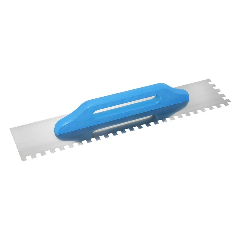 Wooden Handle Plastering Tiling Scraping Pulp Pull Slot plaster Scraper Stainless Steel Square Tooth Trowel