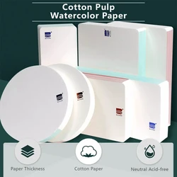 SeamiArt-Papier d'interconnexion en pâte de coton, fournitures de peinture d'art, fin, moyen grossier, Mars, rond, carré, 300 g/m², 100%