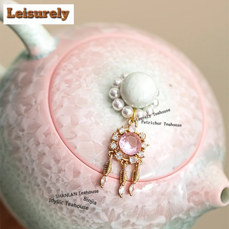 200ml Kiln Change Crystal Glaze Xishi Teapot Retro Tea Infuser Pot Tea Making Kettle With Ball Hole Drinkware Collection Gift view 5