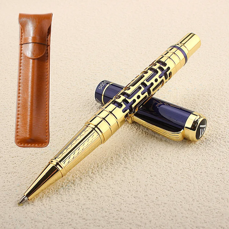 Luxury new Metal Roller Ball Pen 0.5MM Nib Beautiful hollowed out Writing Ink Pen for Business Office ballpoint pen