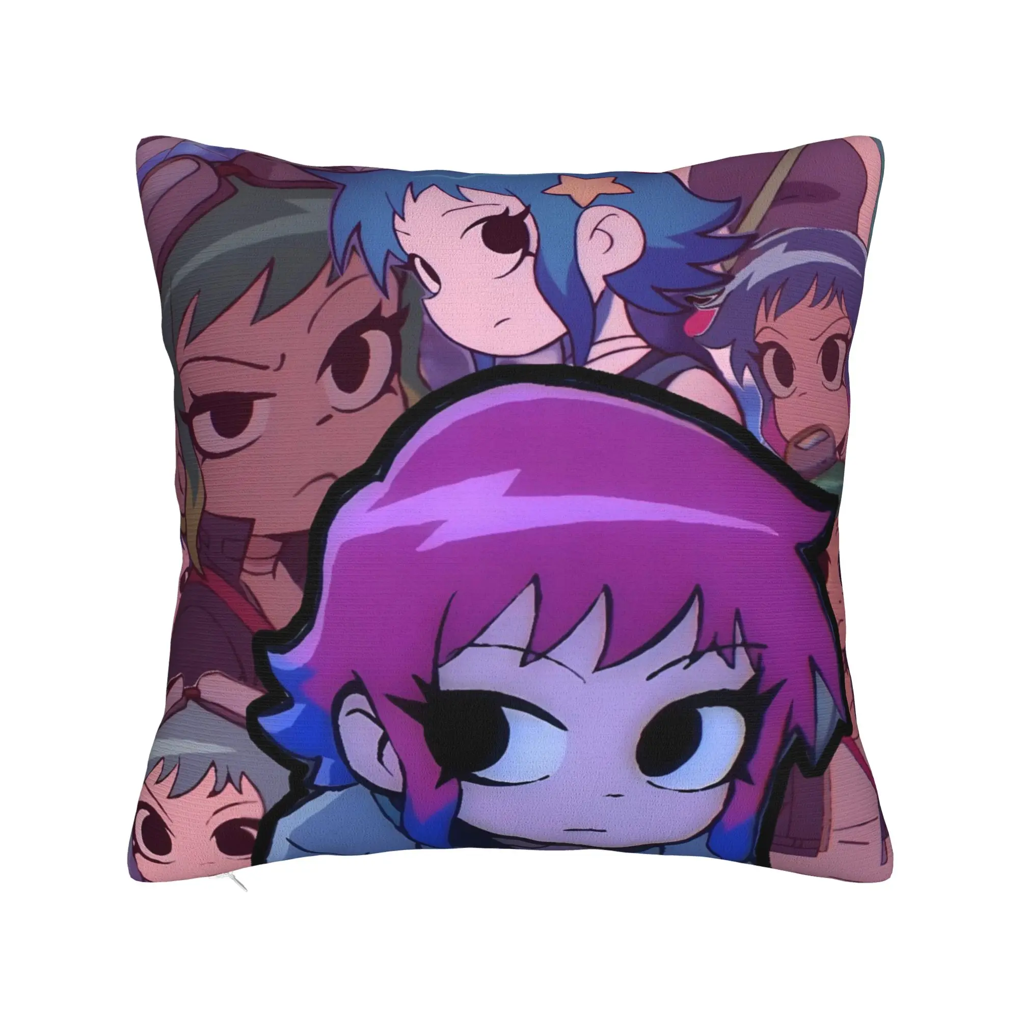 Scott Pilgrim Crew Portrait Pillow Cover  Vintage Pillow Case For Sofa Home Decoration Comfy Pillowcases Gift Idea