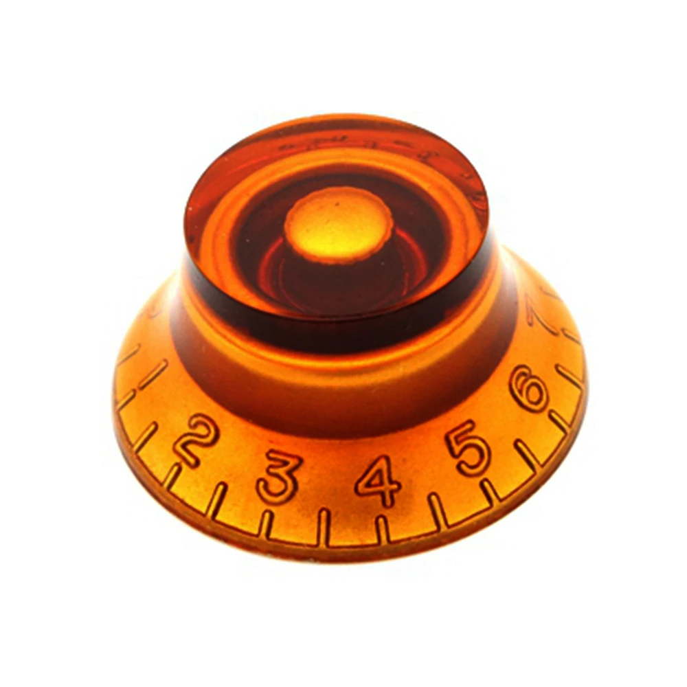 4pcs High Grade Guitar Bass Knobs Amber  Bell Top Hat Speed Volume Tone Knob for EPI LP Electric Guitar Bass