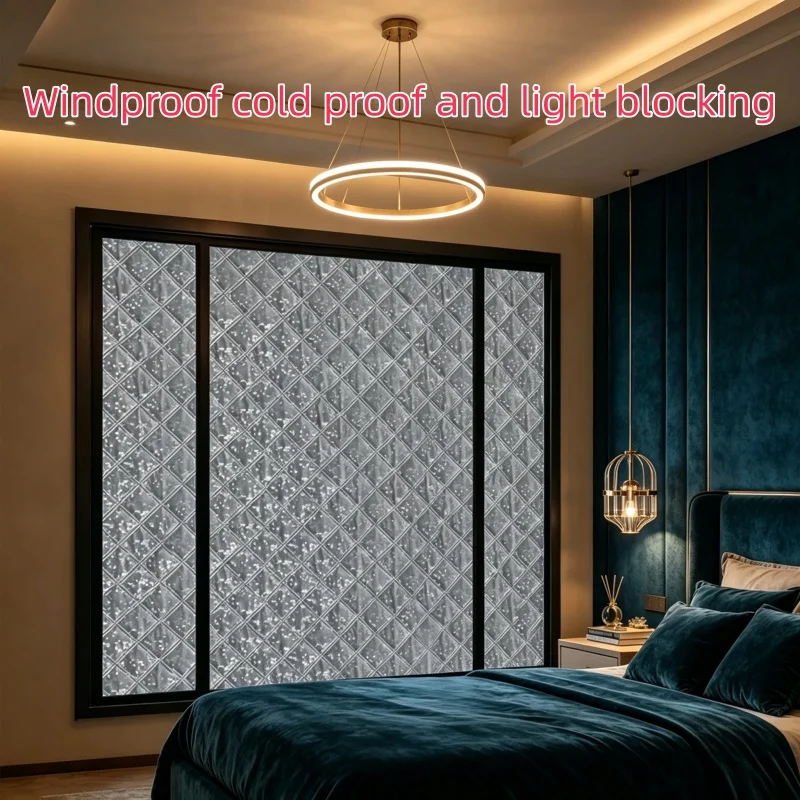 Winter double door black dirt resistant cotton zipper curtains, windproof and warm, fully sealed household curtains
