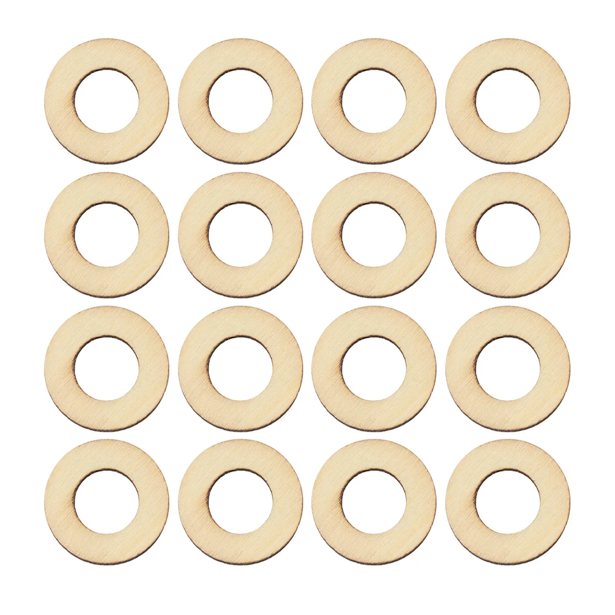 

200 Pcs Wood Chip Accessories Circle Wooden Pieces Hollowed Slice Craft Decor Round Shape DIY Ornaments Sewing Supplies