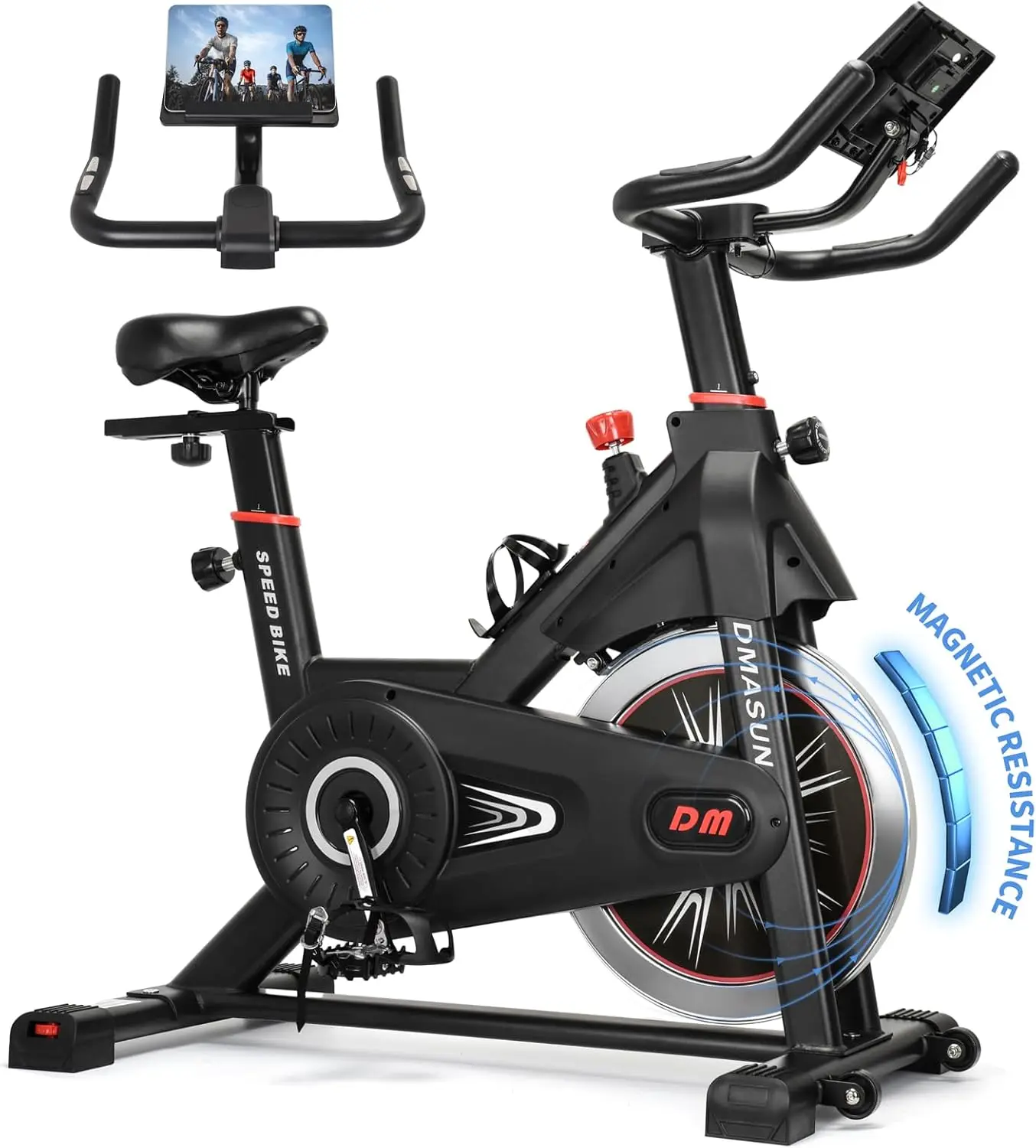 

Super Quiet Magnetic Resistance Stationary Bike, Indoor Cycling Bike with Comfortable Seat Cushion, Digital Displ