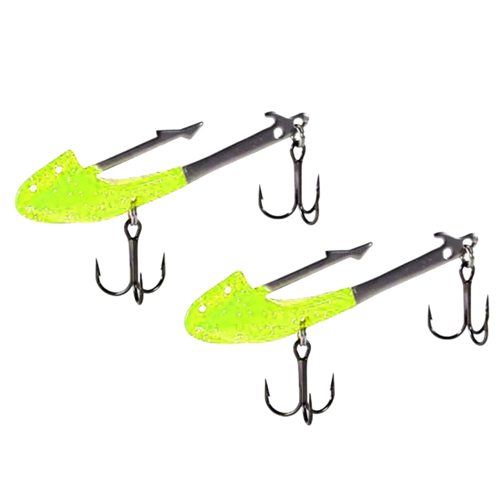 Fishing Bait, Soft Insect Bait with Uv/Luminous, Fishing Hook with Bait, for Sea and Lake 6.2cm/14G-Yellow