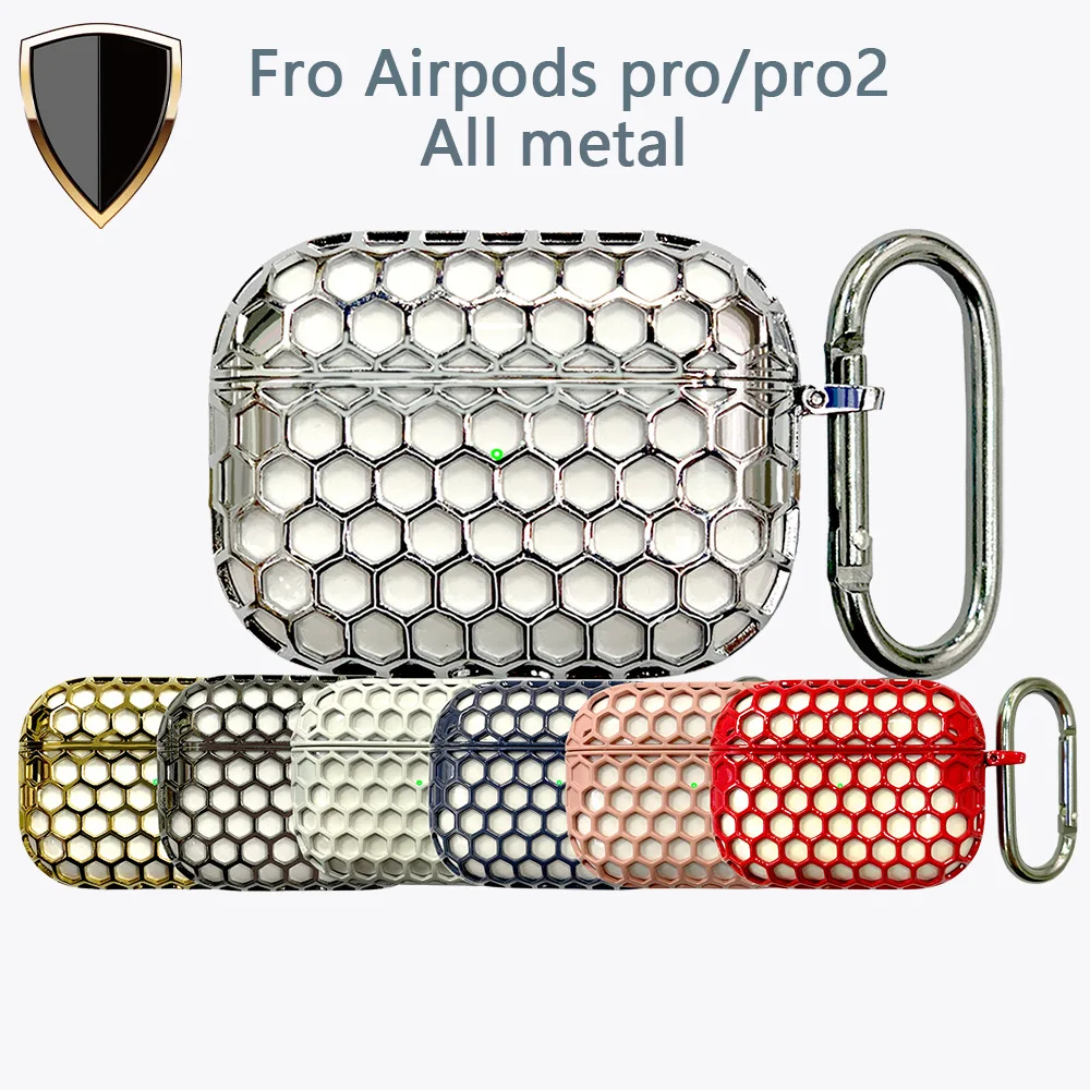 Electroplated metal For AirPods Pro 2 Case Cover 2022 New Earphone Accessories Protector Hollow out design For AirPods Pro Case