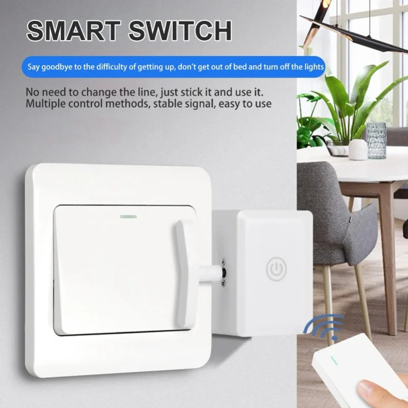 New Wireless Control Light Adhesive Wall Switch Cover Intelligent USB Rechargeable Lazy Automatic Light Off Remote Control