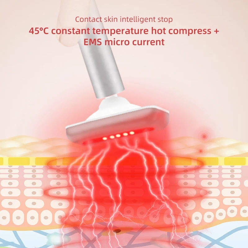 LED EMS Massaggiatore per occhi Dispositivo per la bellezza degli occhi a luce rossa Riscaldamento a microcorrente Massaggiatore facciale Impacco caldo Strumento antirughe antietà