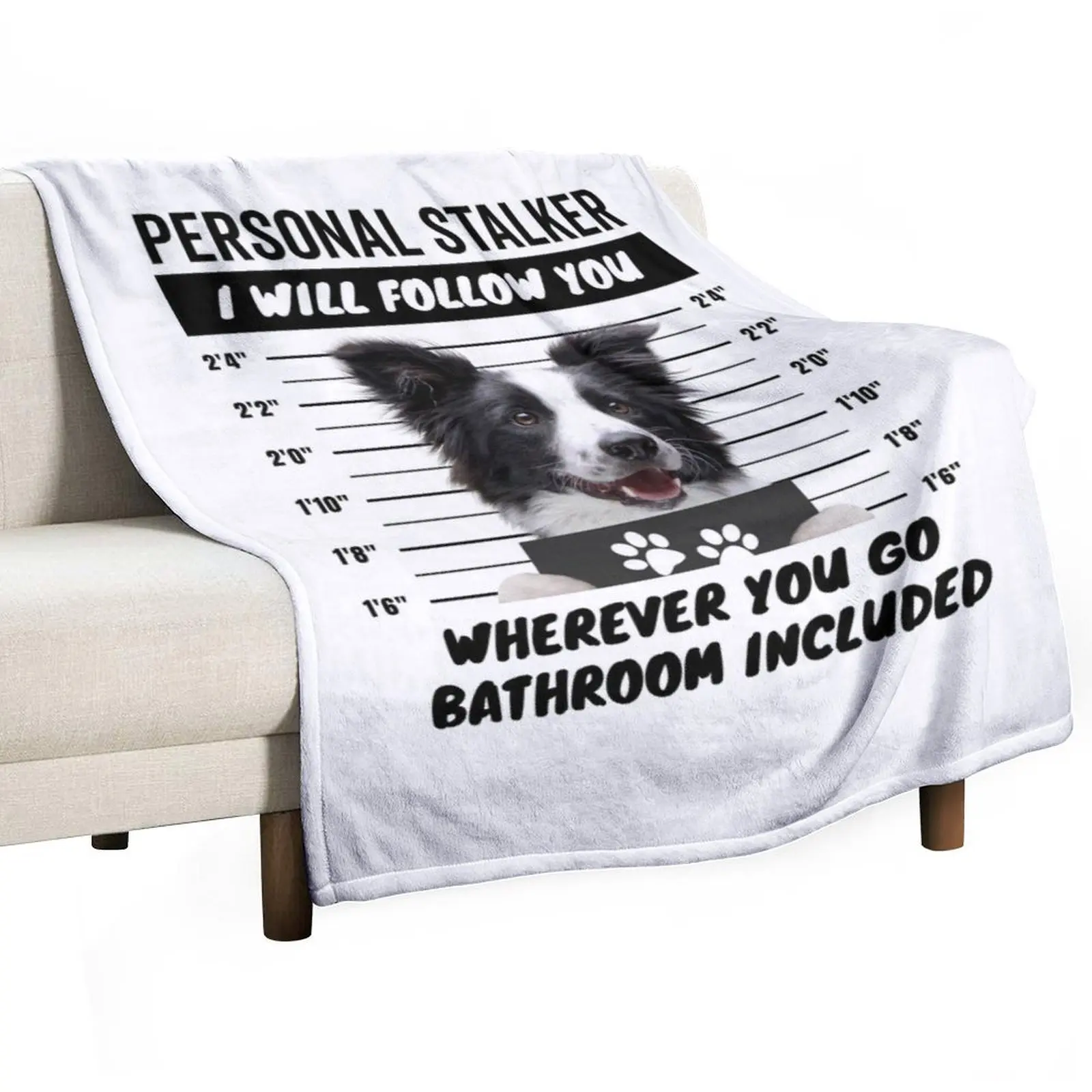 Personal Stalker Dog a?? Black and White Border Collie Throw Blanket Single Luxury Thicken Blankets