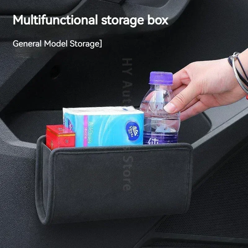 For Dodge Ram 1500 Charger SRT Challenger Dart 300C Car door leather and suede storage box Car garbage storage bag Durable