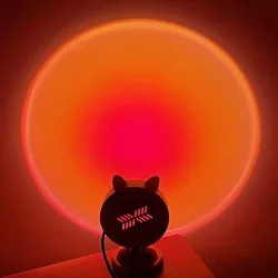 Indoor Sunset Lamp USB Mini LED Lamp Sunset Projection Wall Decoration Background Atmosphere  Lamp Photography Selfie Art Lamp