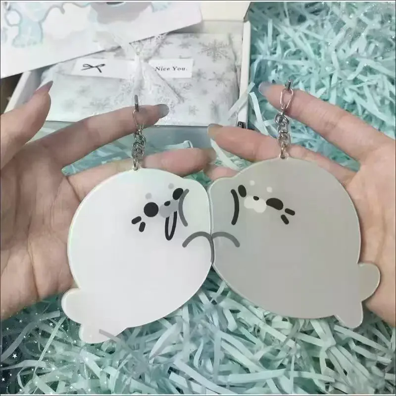 1Pair Cartoon Little Seal Acrylic Keychain Cute Creative Pendant Girlfriend Couple Non Magnetic Cartoon Backpack Pendant Gift