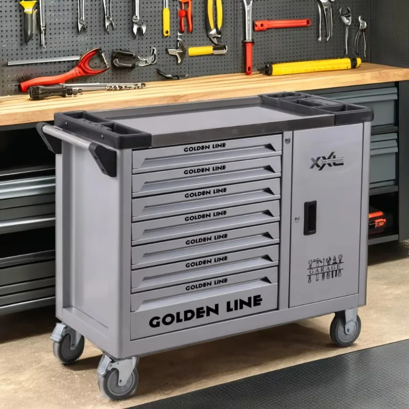 7-Drawer Rolling Tool Trolley Cart Stainless Chest Cabinet Workshop