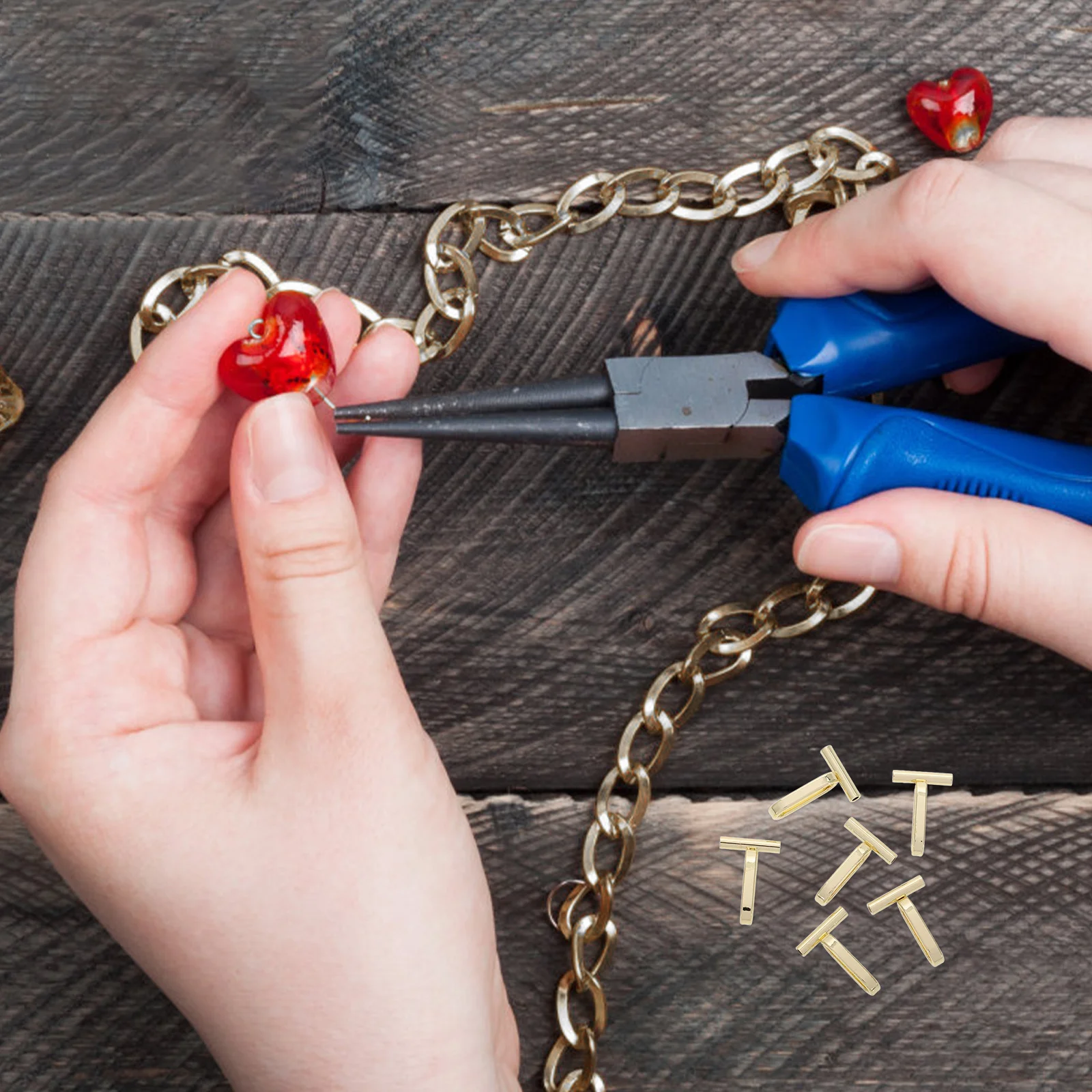 6pcs Brooch To Necklace Converter Stainless Steel Diy Craft Connector For Versatile Styling Trendy Finish Jewelry Making Supply