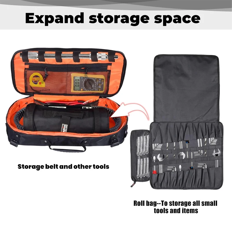 For UTV ATV Car Truck Universal Travel Tool Storage Kit Storage Bag with Portable Tool Roll Organizer Wrench Tool Pouch