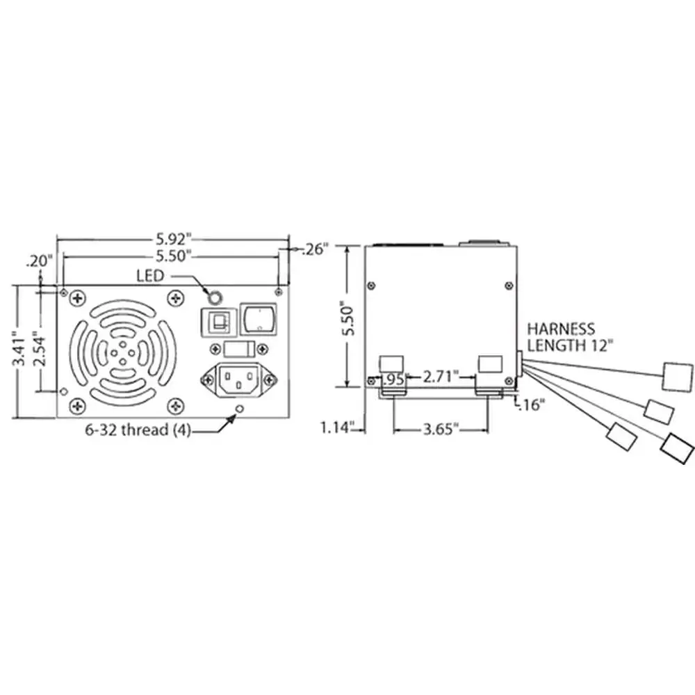 200W Power Pro Power Supply Golden Tee Skee Ball Arcade 8 Liner Dual On/Off Switch UL Recognized 8 Circuit Molex Plug Compatible