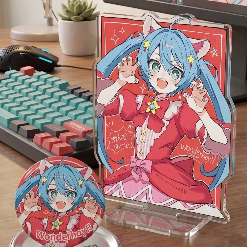 

Anime Peripherals Hatsune Miku Figure Acrylic Stand Hatsune Miku Figurine Beautiful Badge Decoration Collection Toys Gifts
