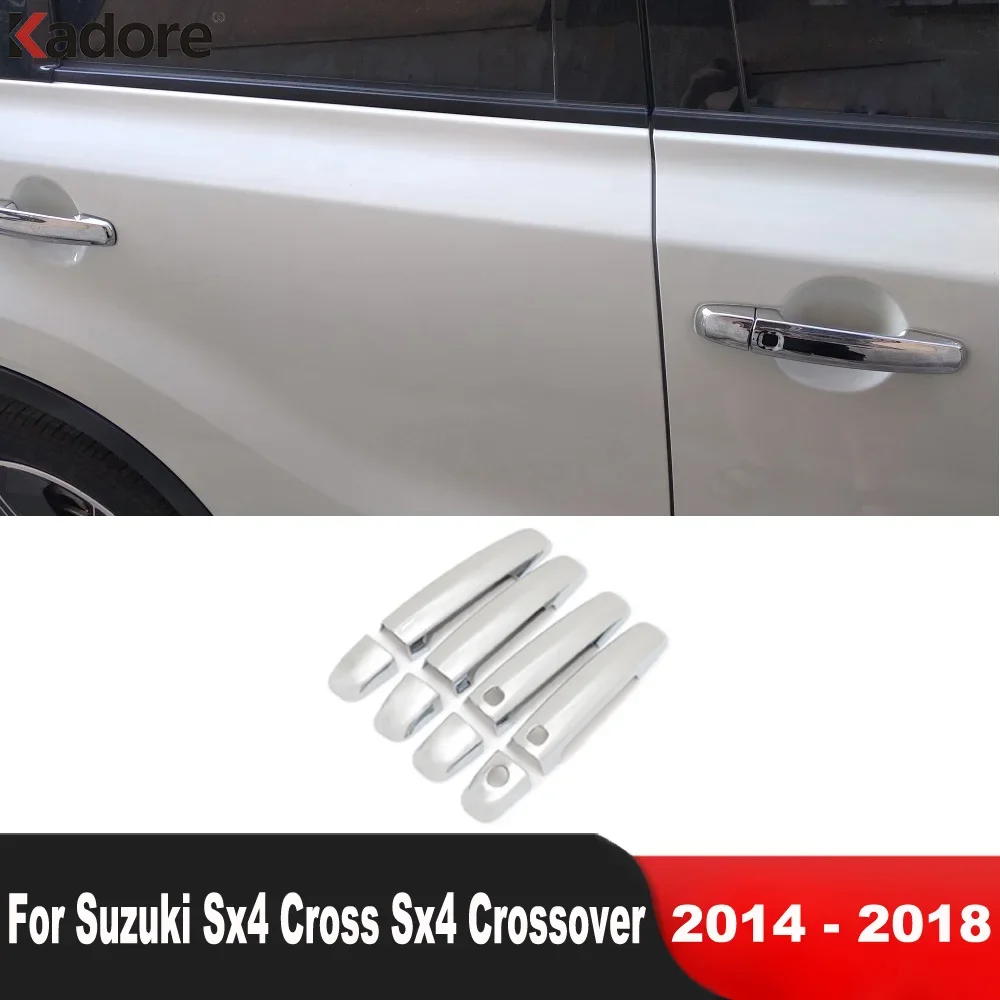 Door Handle Cover Trim For Suzuki Sx4 Cross Sx4 Crossover 2014-2016 2017 2018 Chrome Car Exterior Handle Catch Cap Accessories