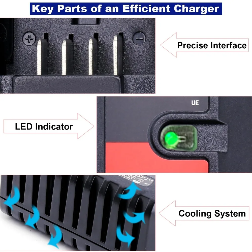 Szybka ładowarka do akumulatorów litowych 20 V do akumulatorów Porter-Cable 20 V MAX do akumulatorów litowych Black & Decker 20 V LBXR2020 PCC680L — zdjęcie produktu 3