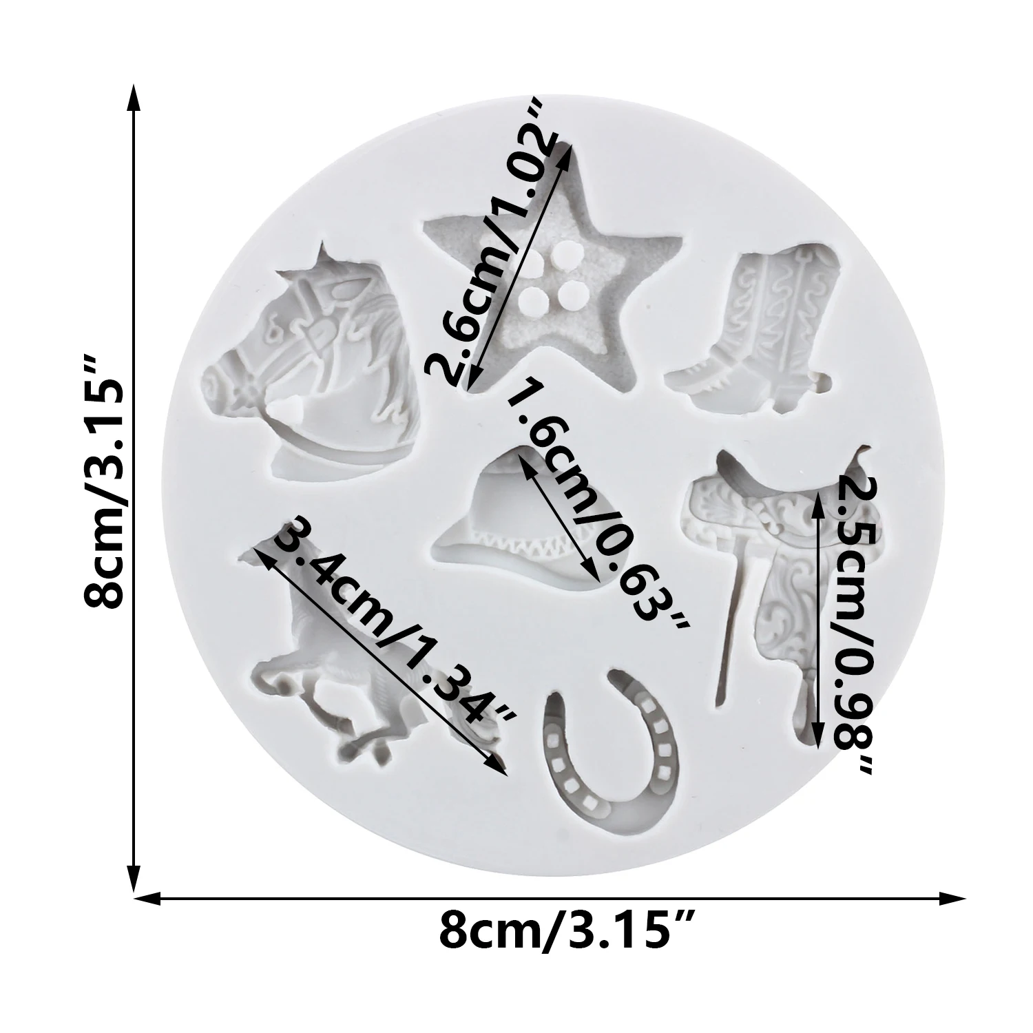 Horse Silicone Molds Horseshoe Fondant Cake Decorating Tools Cupcake Topper Chocolate Candy Sugar Craft Gum Paste Polymer Clay