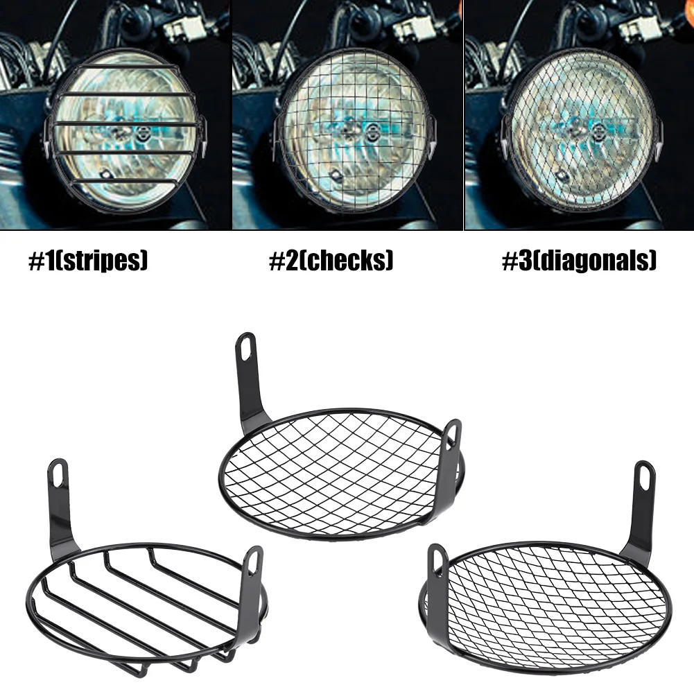 1Pc 6.5inch Motorcycle Headlight Grill Cover Accessories For Bobber/Chopper/Yamaha/Kawasaki/Suzuki