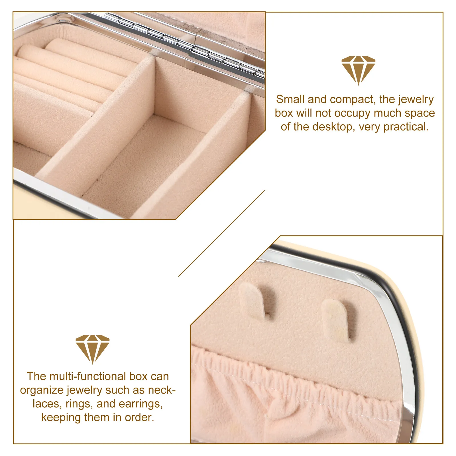 

Small Jewelry Case Travel Organizer Lightweight PU Necklace Holder Outdoor Jewelry Box Organizer for Rings Earrings