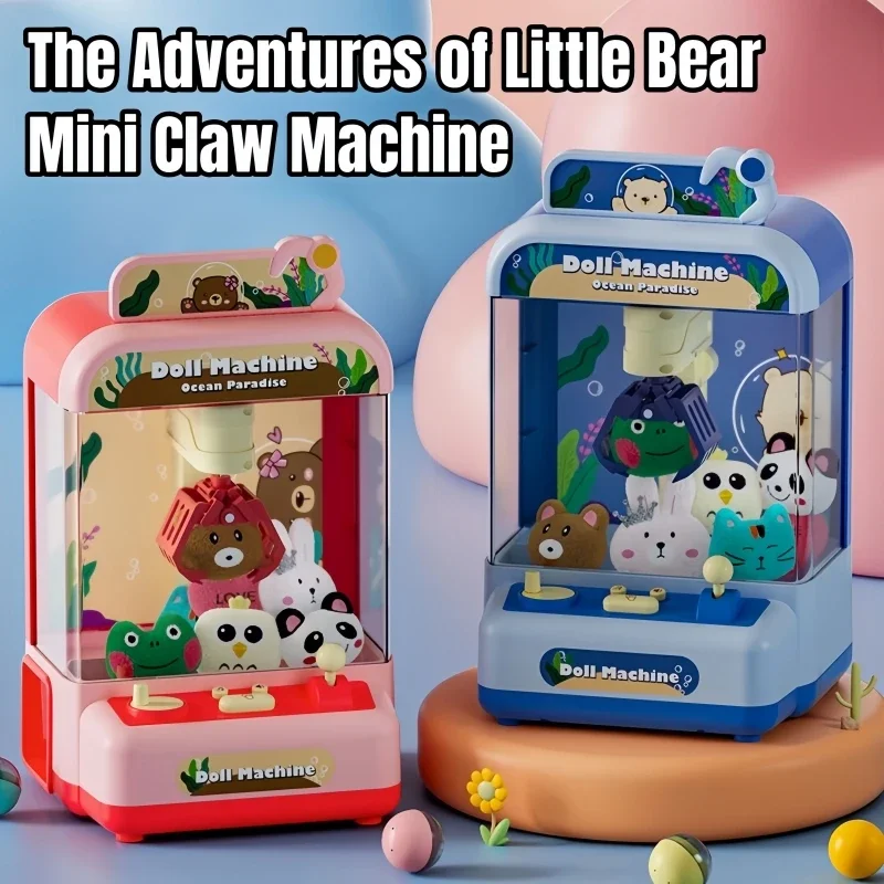 Mini Claw Machine Toy DIY Prizes Gashapon Plush Doll Vending Arcade Crane Machines Kids Interactive Toys Perfect Christmas Gift