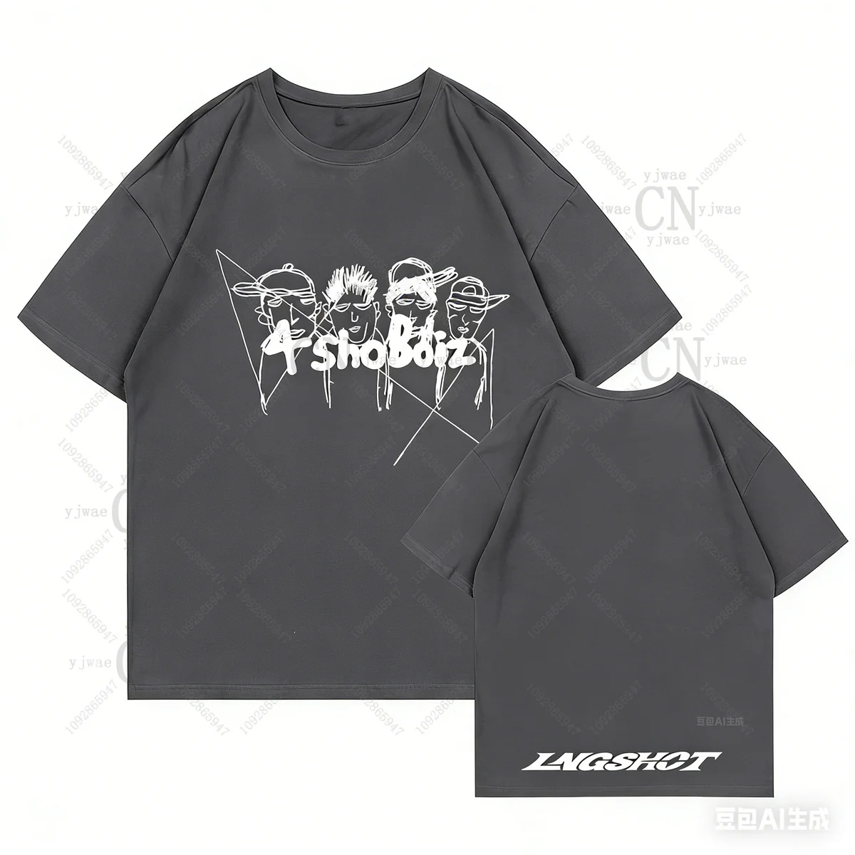 LNGSHOT Member Portrait Graphic T-Shirt Ohyuan Woojin Louis Ryul Kpop Fashion Retro Shirt Summer Adult Kid High Quality T-shirt