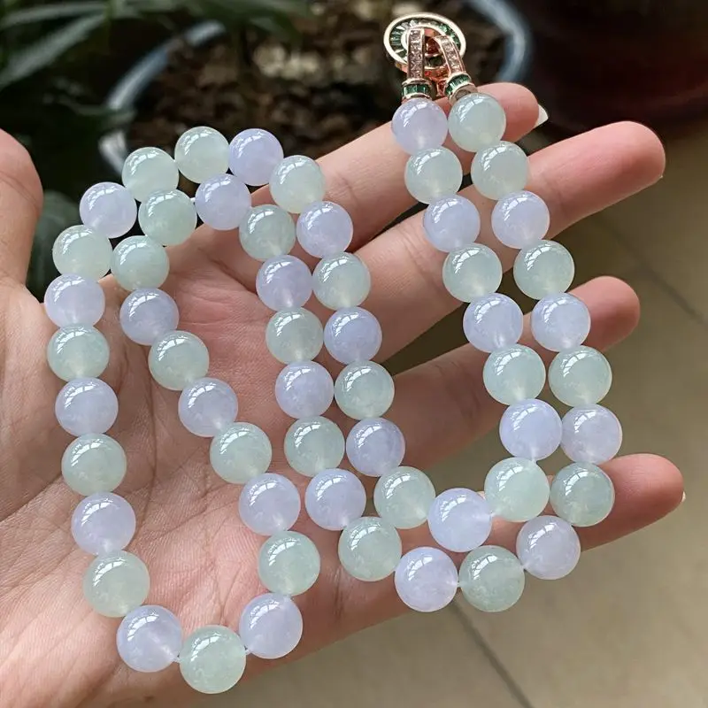 Myanmar Natural Jadeite with Colored HighGlue Moistening Macaron Multi-Circle Bead Necklace Bracelet