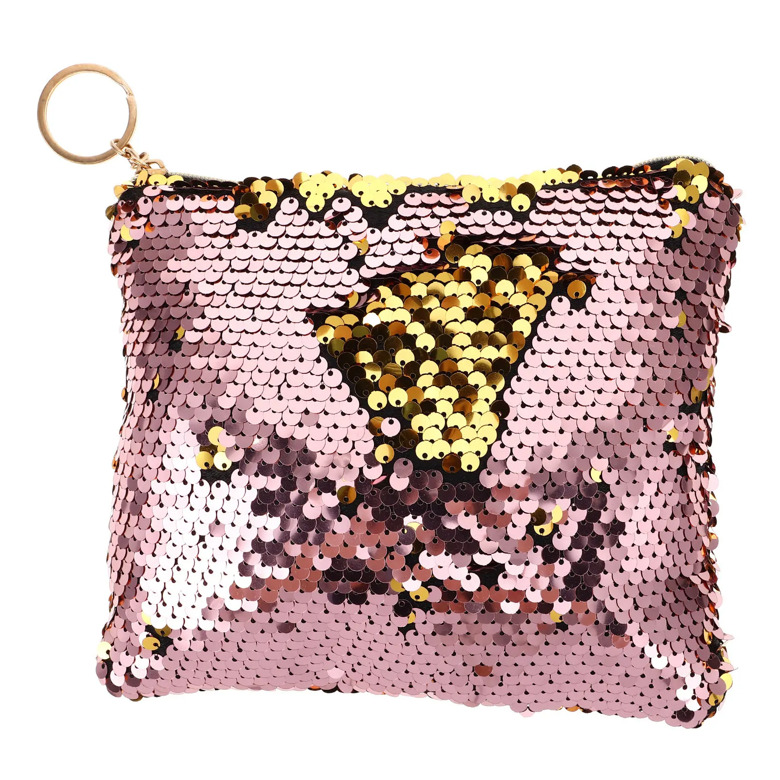 Bolso de mano amarillo duradero para mujer, bolso con lentejuelas, monedero con cremallera, bolsa para guardar monedas, para fiestas, compras, regalos, bolso de moda para mujer