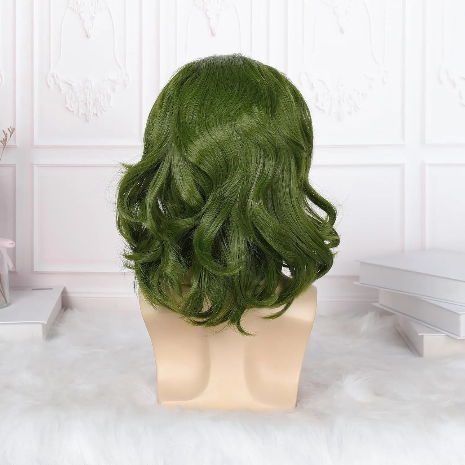 Krótka peruka Joker dla mężczyzn przebranie na karnawał peruka na Halloween syntetyczne krótkie zielone peruki z kręconymi włosami włosy Anime peruki imprezowe