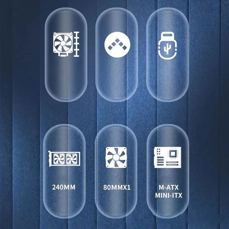 Mini Computer Case ATX Power Supply Suitable For M-ATX/ITX Motherboard For Easy Portability And Fast Heat Dissipation