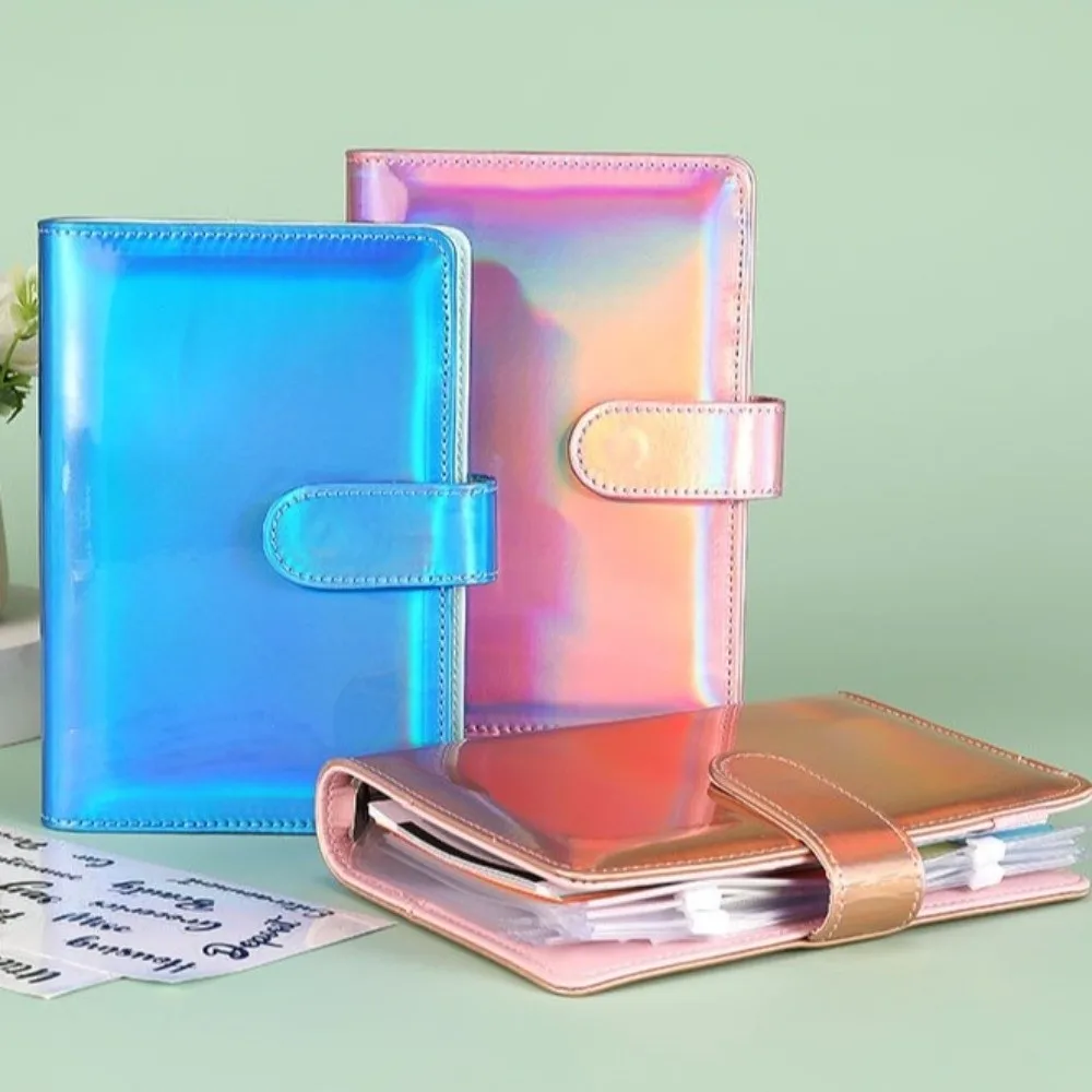 دفتر تحدي مغلف ملون، ميزانية نقدية، حافظة ميزانية ذات أوراق فضفاضة، توفير المال من جلد البولي يوريثان، منظم توفير المال #4